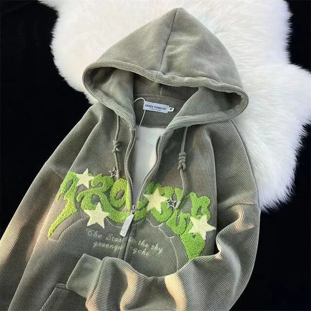 Hoodie Cotton Clothing Women Cute Fun Bunny Ears Lamb Velvet Cotton Clothes New Fashion Loose Zipper Hoodie Warm Coat Streetwear 3