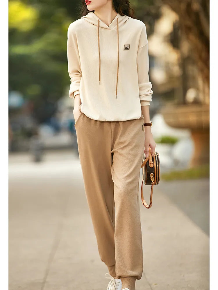 Hoodies Tracksuit Sweatsuit for Women 2024 Autumn Outfits New In Matching Sets Two Piece Sweat Pant Sets Sports Suits