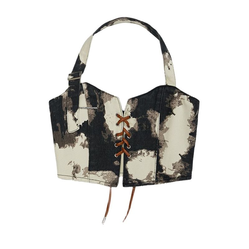 Inivia Retro Y2K Necks Suspenders Vests Tops Backless Jeans Blouses 2024 Summer Fashion