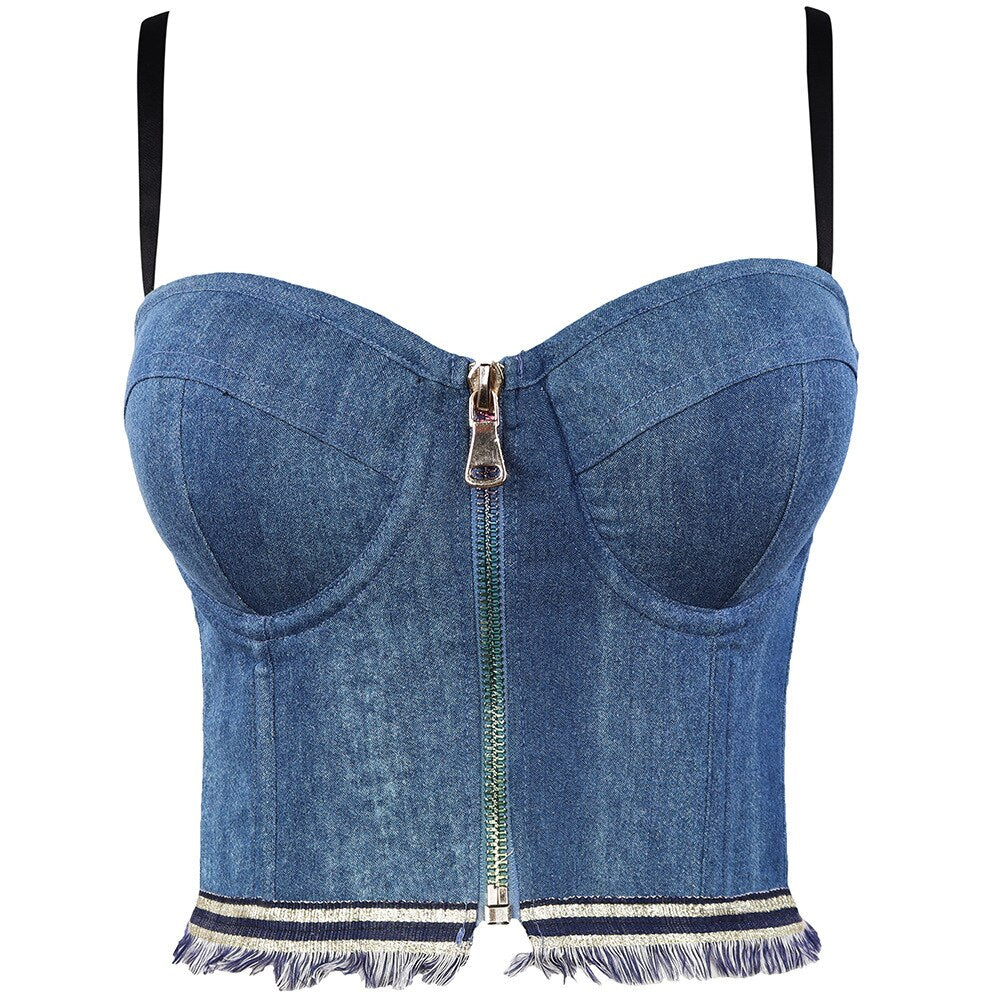Irene Tinnie Sexy Cute Hole Cartoon Decoration Push Up Bustier Women's Bralette Cropped Top Vest Plus Size Dark Grey