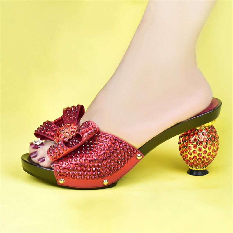 Italian Shoe and Bag Set for Party In Women Summer High Heeled Shoes for Women Designer Shoes Women Luxury Red
