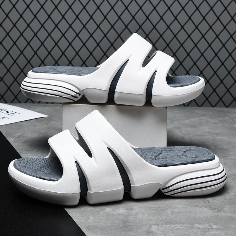 JOYWILL Summer Men's Slippers EVA Soft Bottom Non-slip Slippers Fashion Lightweight Outdoor Beach Flip Flops Shoes For Men 2024 AMAIO