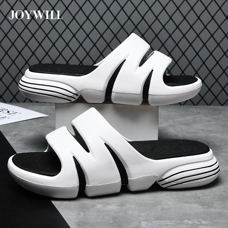 JOYWILL Summer Men's Slippers EVA Soft Bottom Non-slip Slippers Fashion Lightweight Outdoor Beach Flip Flops Shoes For Men 2024 AMAIO