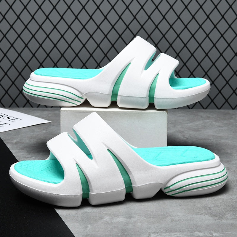 JOYWILL Summer Men's Slippers EVA Soft Bottom Non-slip Slippers Fashion Lightweight Outdoor Beach Flip Flops Shoes For Men 2024 AMAIO