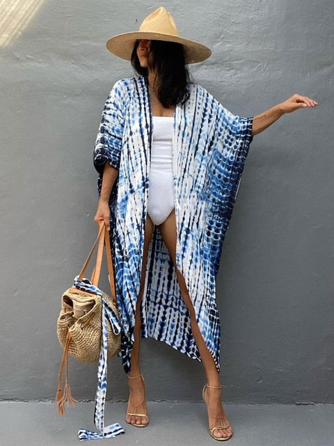 Kaftan Beach Tunic Beach Cover up Saida de Praia Swimsuit Q1225-16 One Size