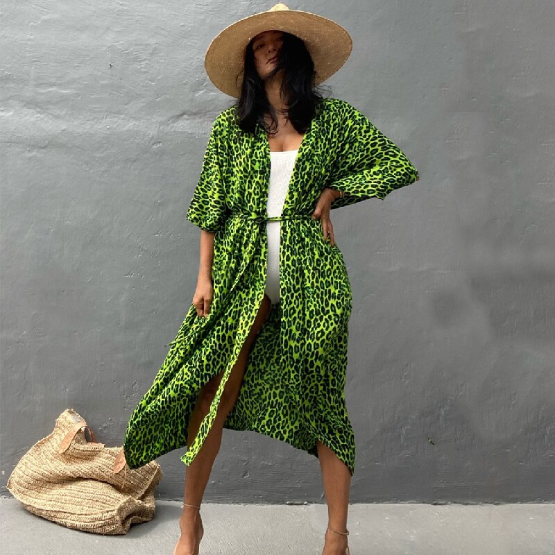Kaftan Beach Tunic Beach Cover up Saida de Praia Swimsuit Q1225-10 One Size