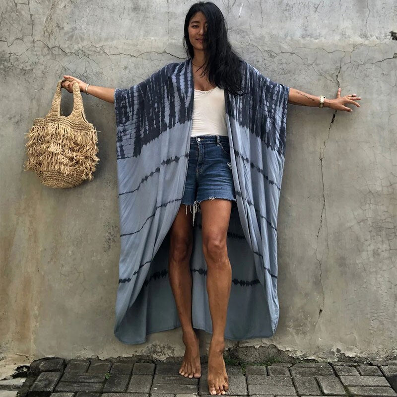 Kaftan Beach Tunic Beach Cover up Saida de Praia Swimsuit Q1225-11 One Size