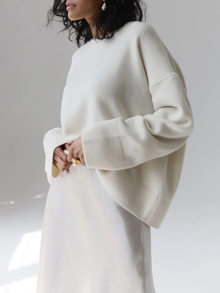 KarSaNy Women Loose Sweaters For Winter Thick Knit Pullovers Green Outwear Women's Sweater Black Oversized Sweaters For Women White