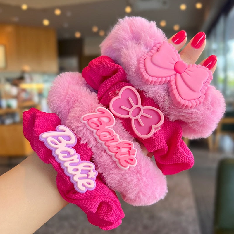 Kawaii Barbie Princess Headband for Washing Face Headdress Makeup Hair Band Plush Baby Girl Headbands Women Cute Toy