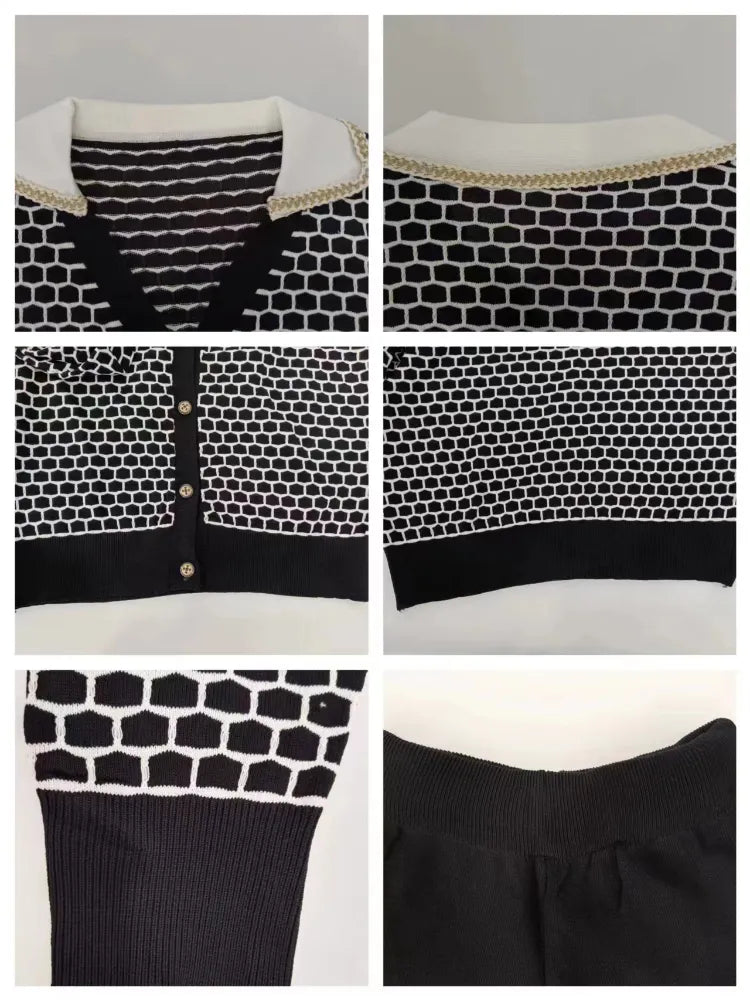 Knitted Elegant Sets Wide Leg Pant Sets Knitted Cardigan Set 2024 Autumn Korean Fashion Sweat-shirt 2 Piece Sets Womens Outifits