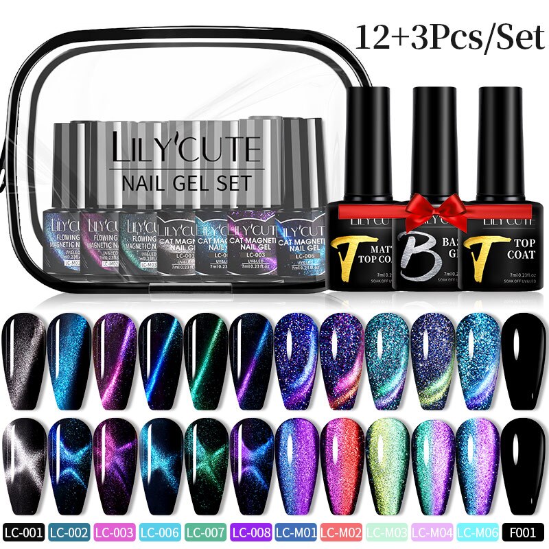 LILYCUTE 12PCs 7ml Spring Macaron Nail Gel Polish Set Semi Permanent UV Gel For Manicure Soak Off Gel Nail Polish Kit Varnishes 56604-3