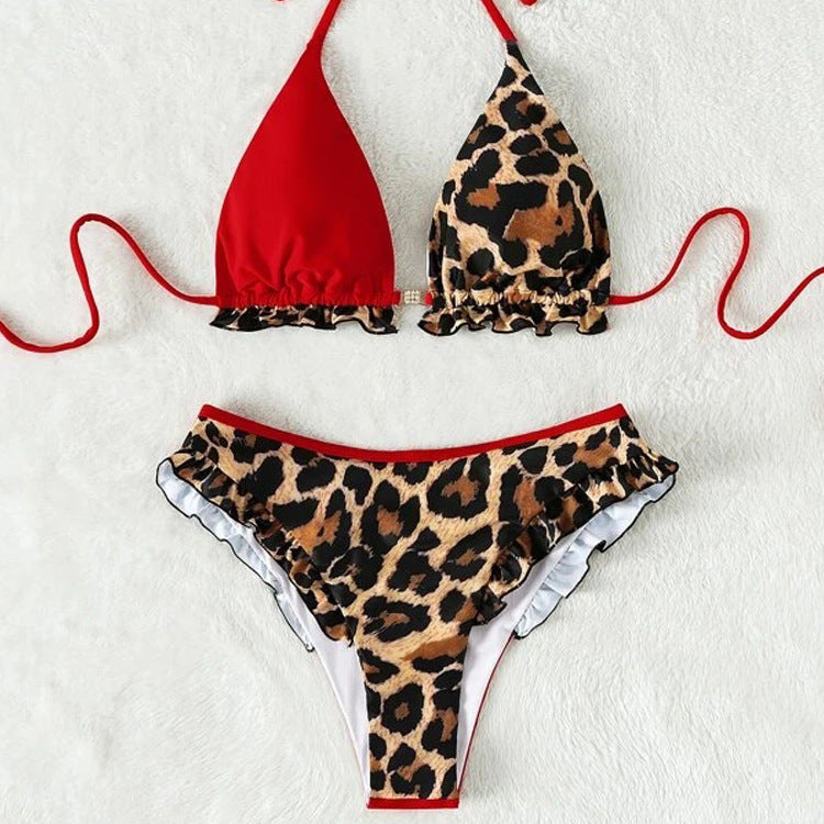 Ladies Polyester Colorblock Fashion Swimsuit