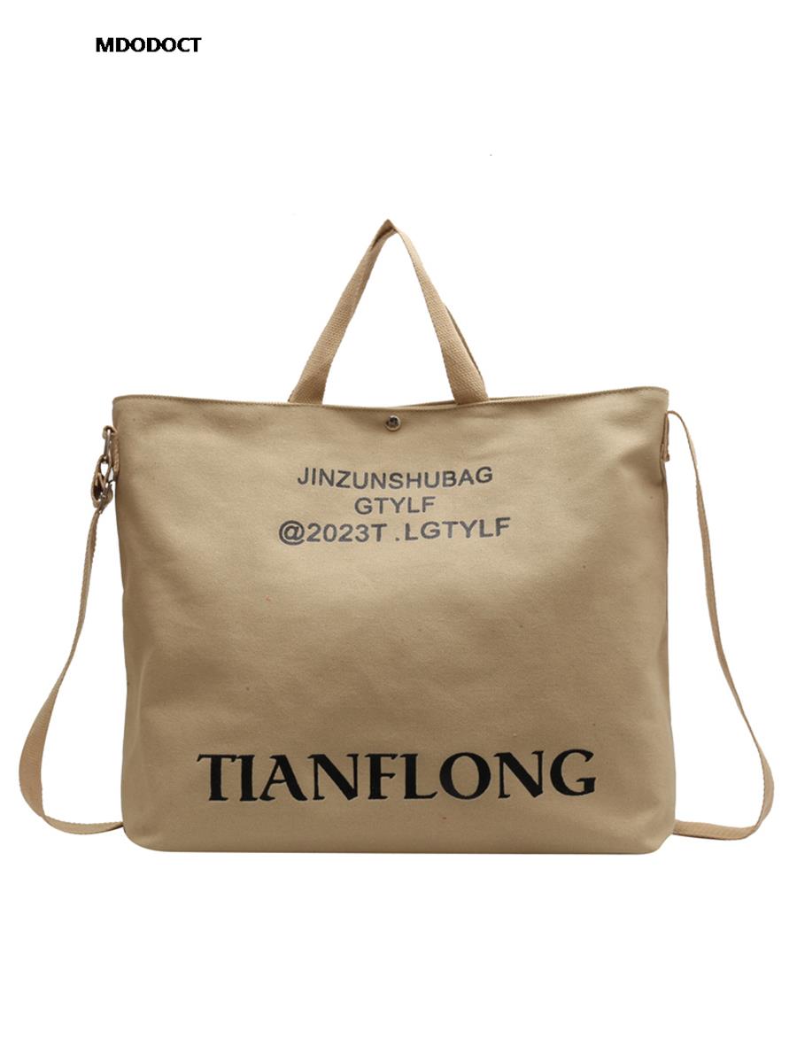 Large Capacity Summer Casual Canvas Tote Women Shoulder Bags Luxury Designer Trendy Ladies Handbags 2024 Simple Crossbody Work