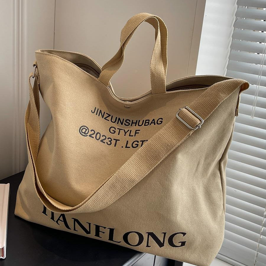 Large Capacity Summer Casual Canvas Tote Women Shoulder Bags Luxury Designer Trendy Ladies Handbags 2024 Simple Crossbody Work