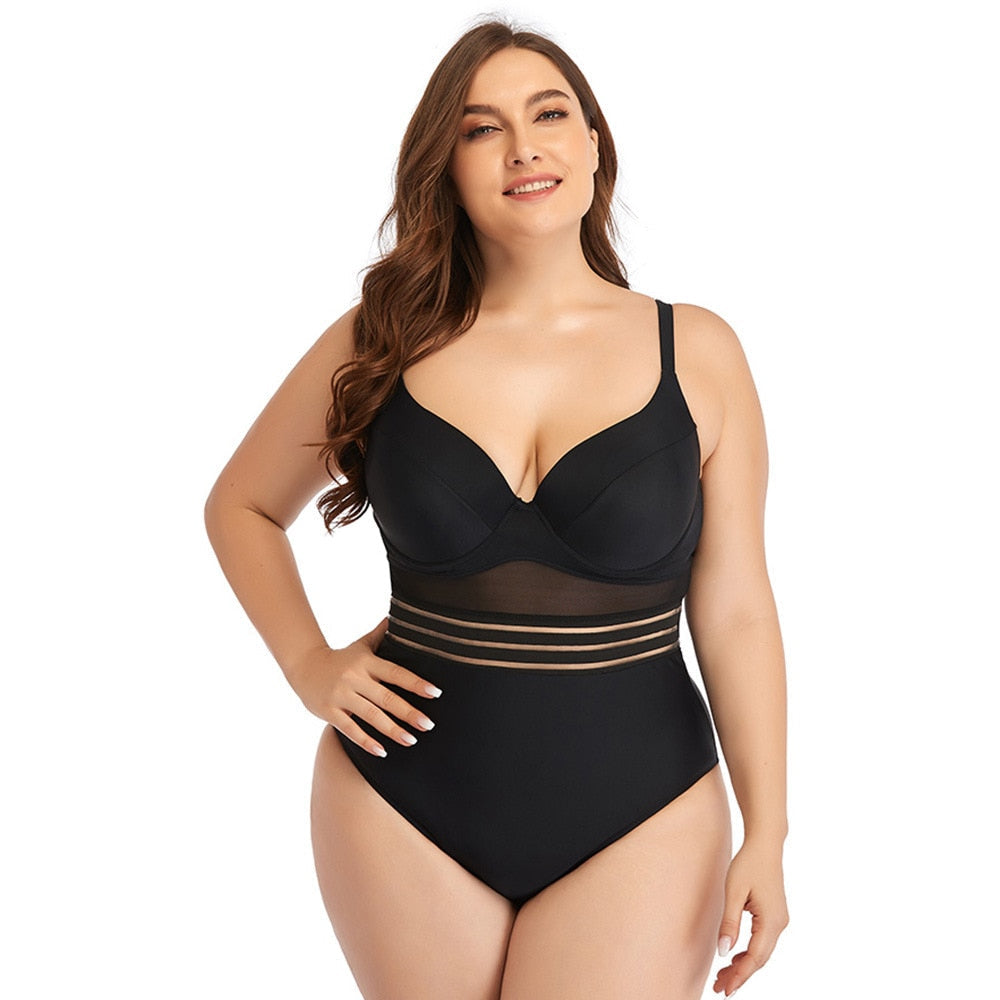 Large Size Swimsuits - One Piece Plus Size Bikini Set Swimwear Sexy Swim Suit Beachwear Bathing Suit Swimwear Monokini