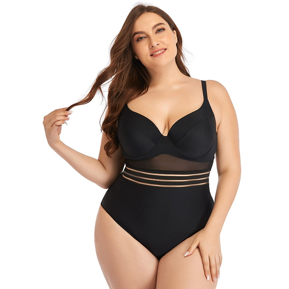 Large Size Swimsuits - One Piece Plus Size Bikini Set Swimwear Sexy Swim Suit Beachwear Bathing Suit Swimwear Monokini
