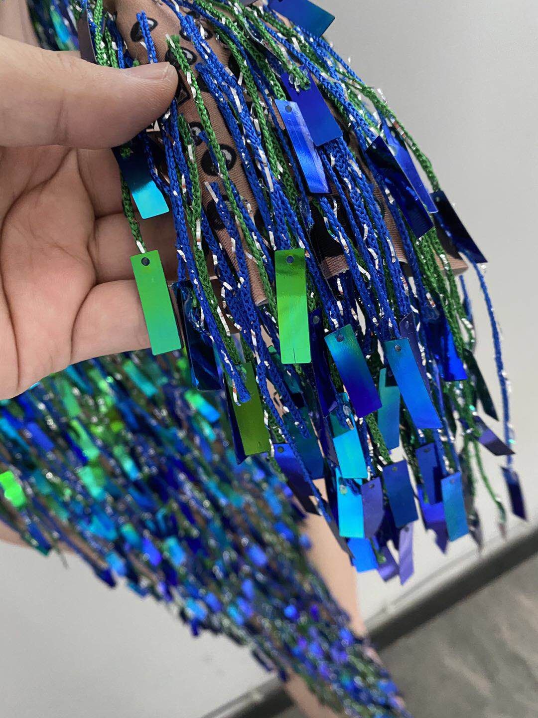 Latin Dance Costume Sequin Fringe Tassel Stage Outfit Dress for Women Ballroom Competition Dresses Night Party Clubwear