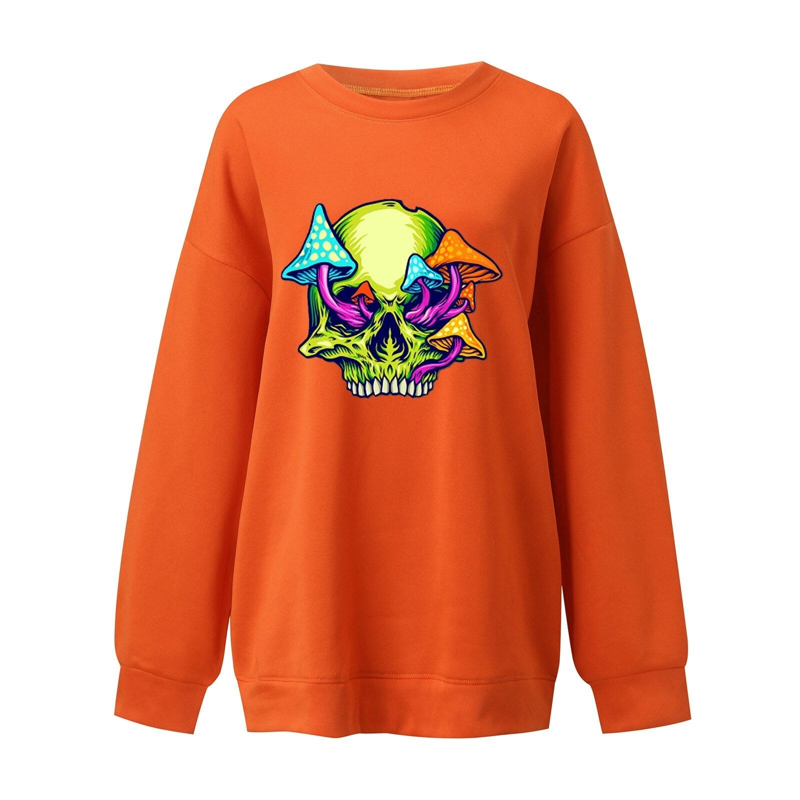 Long Print Sleeve Skeleton Top Sweater Long h Women's Loose Halloween O-neck Zip up Velour Hoodie Sweatshirt Women Trendy