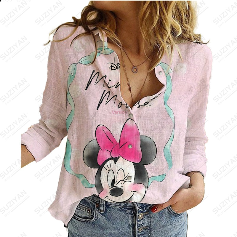 Long Sleeve Shirt Loose Button Cardigan Elegant and Elegant 3D Printing PM3388FG
