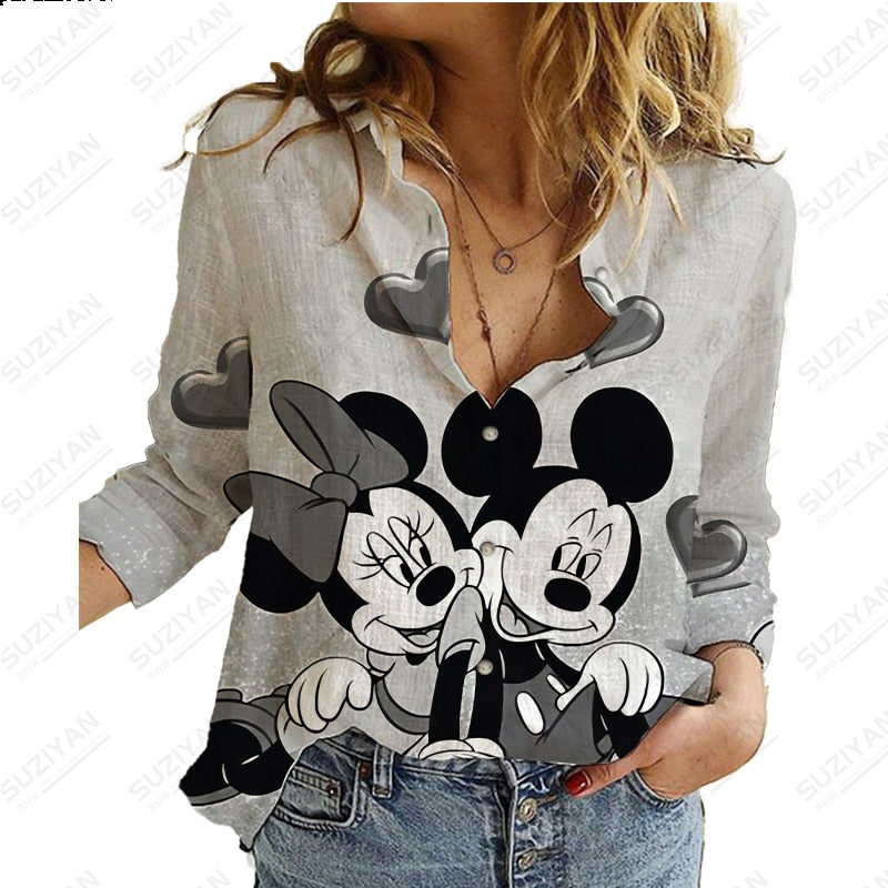 Long Sleeve Shirt Loose Button Cardigan Elegant and Elegant 3D Printing PM3432FG