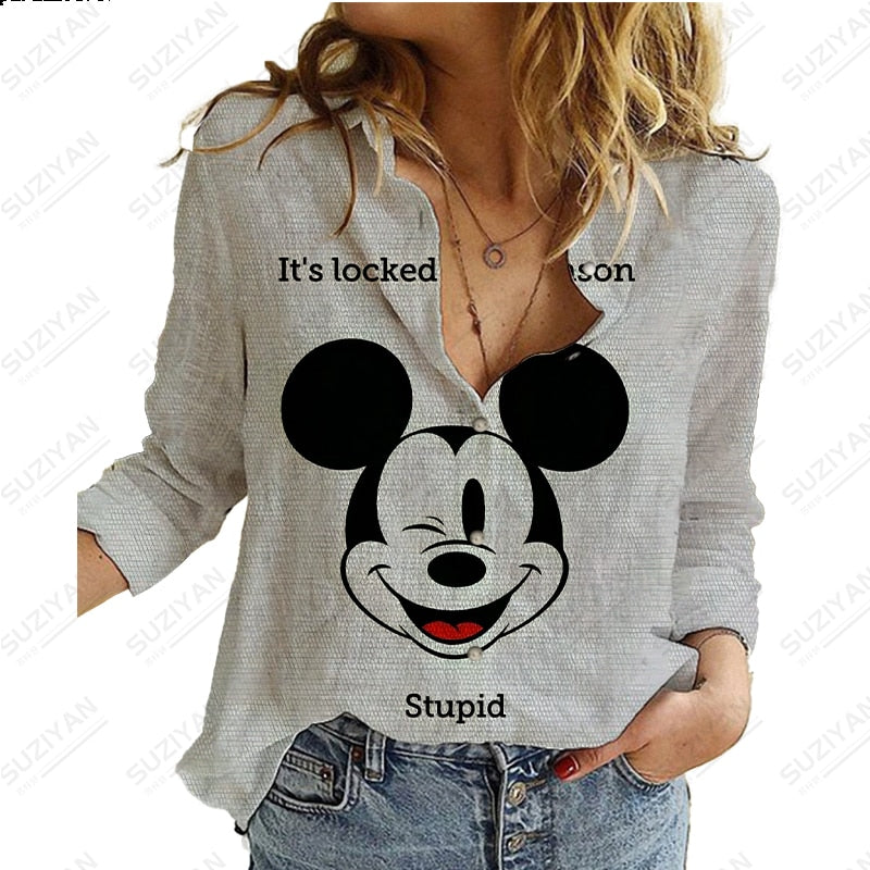 Long Sleeve Shirt Loose Button Cardigan Elegant and Elegant 3D Printing PM3278FG