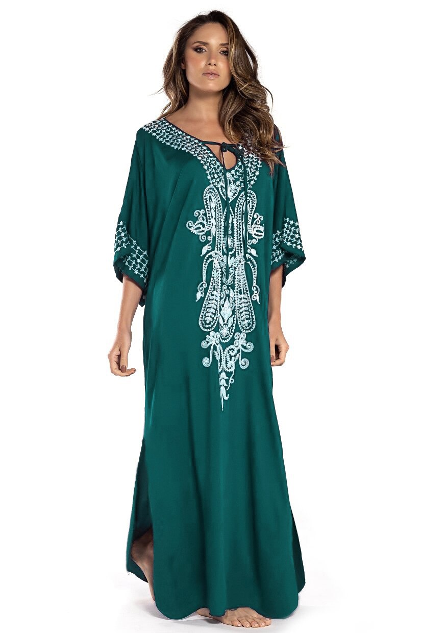 Loose Kaftan Swimsuit Cover Up Beach Long Casual Caftan Dress 907 5 One Size