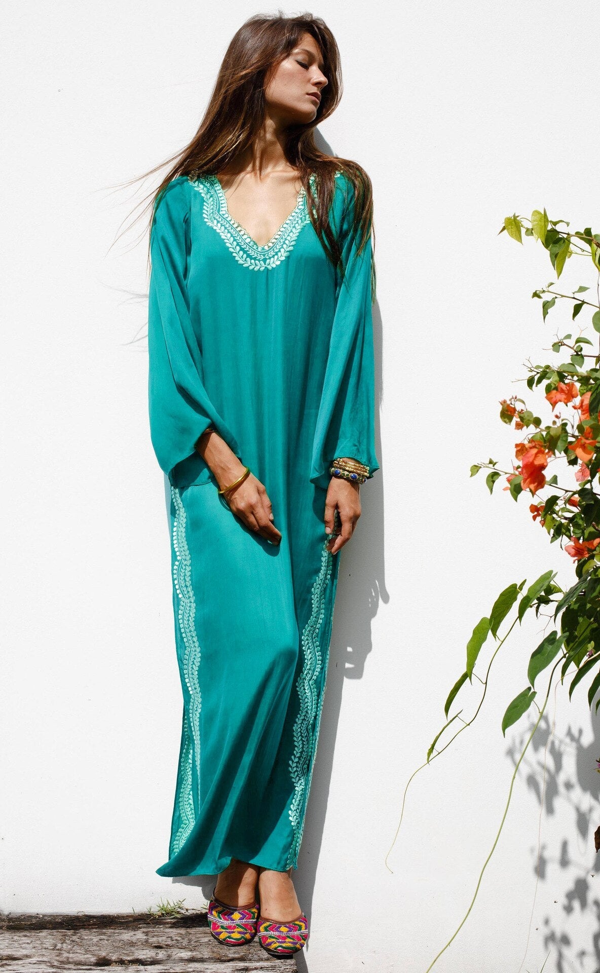 Loose Kaftan Swimsuit Cover Up Beach Long Casual Caftan Dress 727 1 One Size