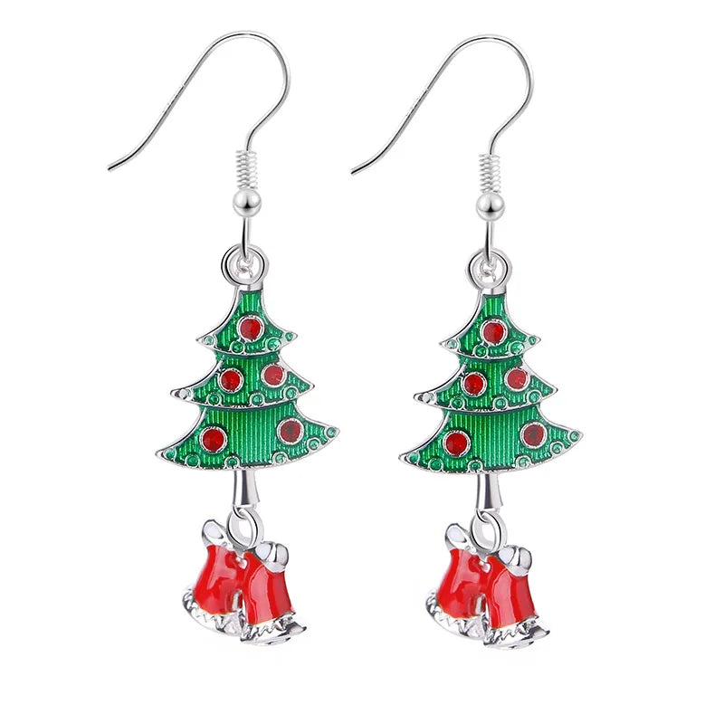 Luoluoyi Christmas Earrings Crystal Snowman Jewelry Christmas Tree Stud Earring For Women Creative Party Accessories Girl Gifts style 8