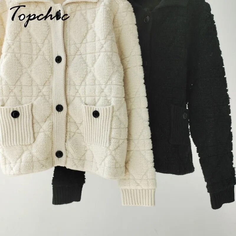 Luxury Cashmere Sweater Women Embroidery White Black Knitted Cardigans Para Mujer White Black Ropa De Mujer 2024