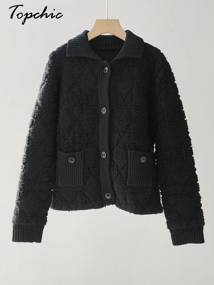 Luxury Cashmere Sweater Women Embroidery White Black Knitted Cardigans Para Mujer White Black Ropa De Mujer 2024