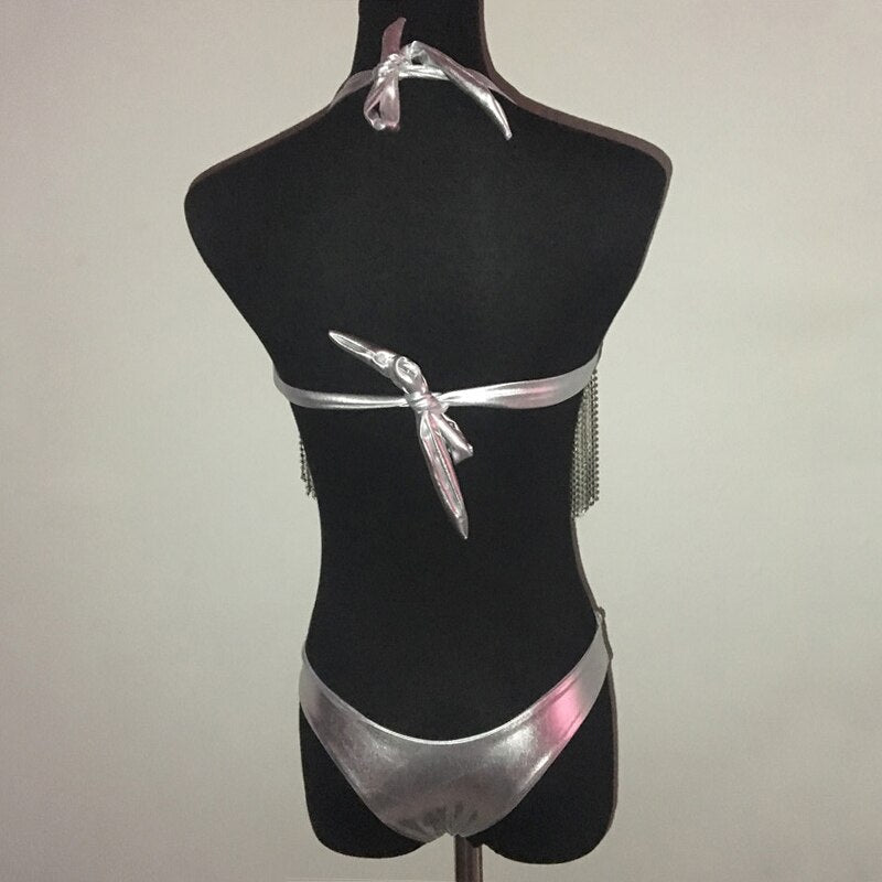 Luxury Crystal Bikini Sexy Rhinestone Tassels Women Swimwear Shiny Jewllery Diamonds Female's Swimsuit