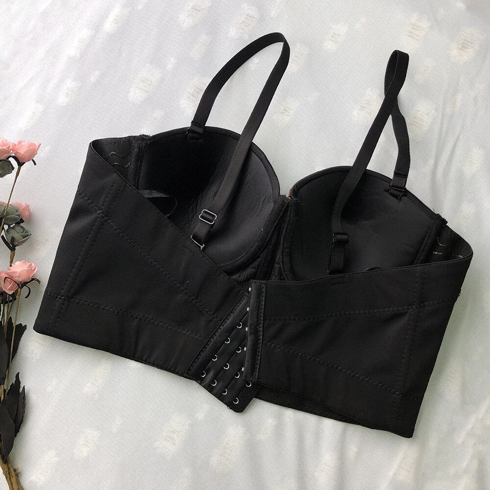 Luxury Crystal Diamond Camisole Gathered Push Up Fishbone Shaping Corset Street Fashion Outwear Women's Tube Top