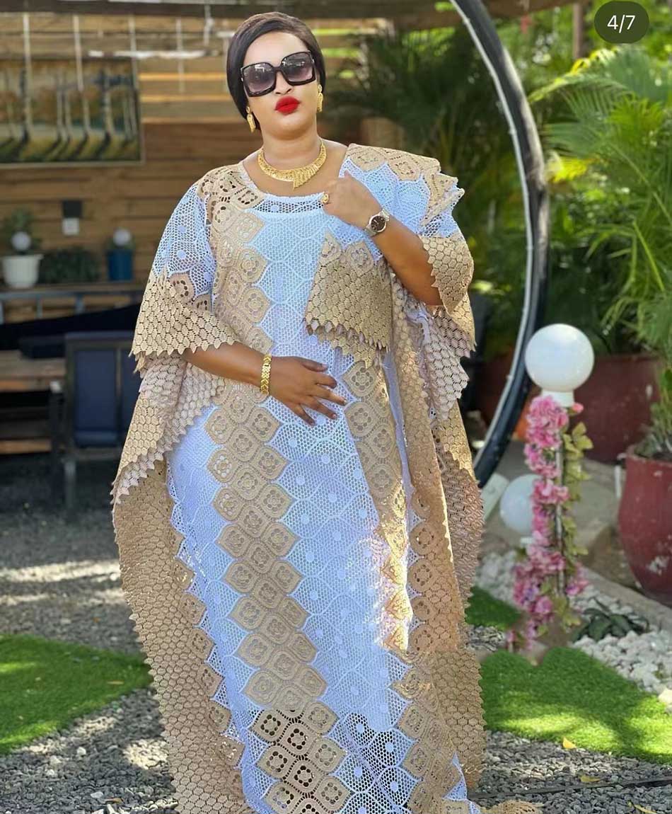 MAMADA L7590 African Women Clothing Dashiki Abaya Stylish Loose Long Evening Maxi Dresses + Inside Skirt Free Size Dancing Party Default Title