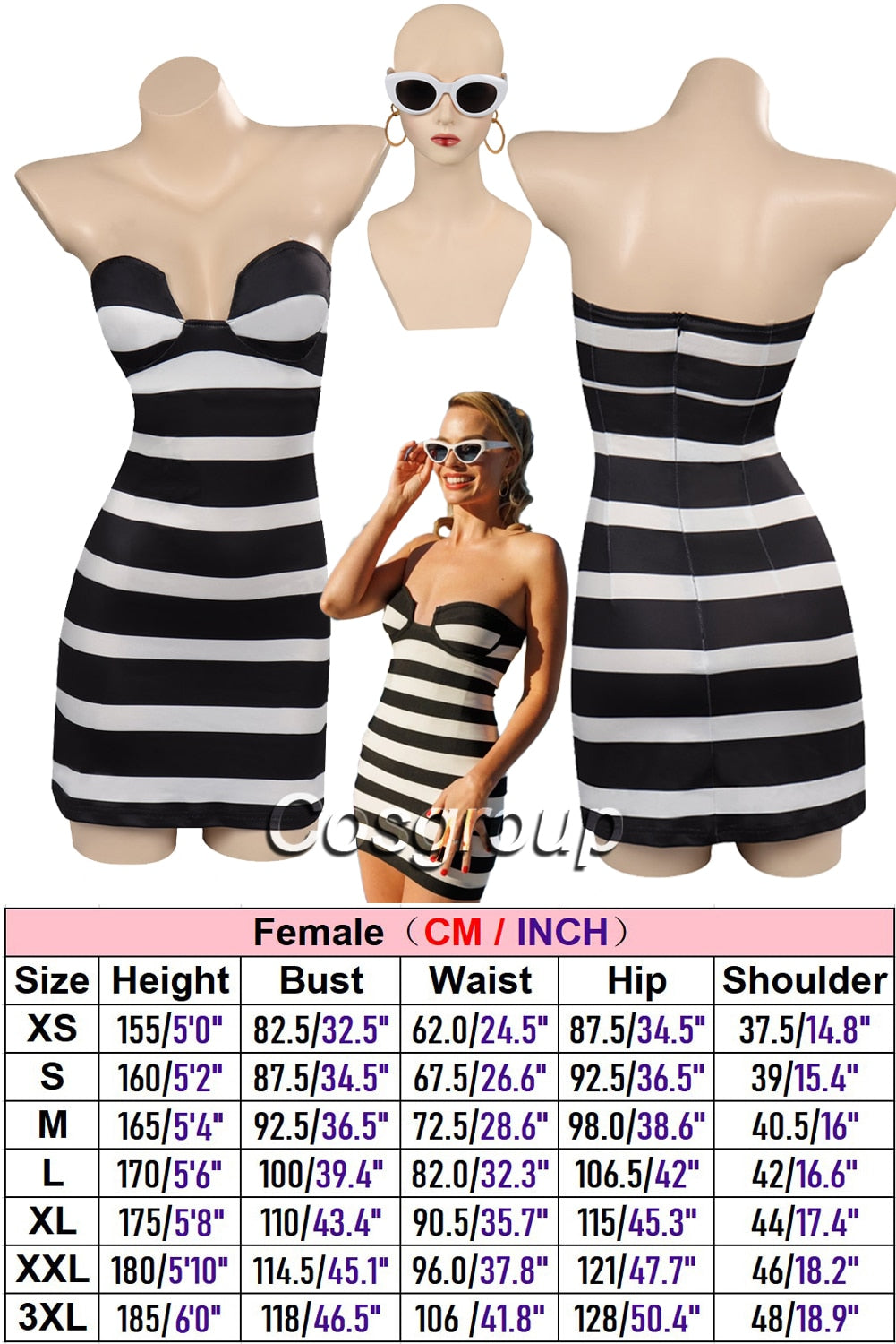 Margot Cosplay Kawaii Pink Plaid Dress Women Costume 2024 Movie Barbei Roleplay Fantasia Halloween Party Clothes For Disguise Style O