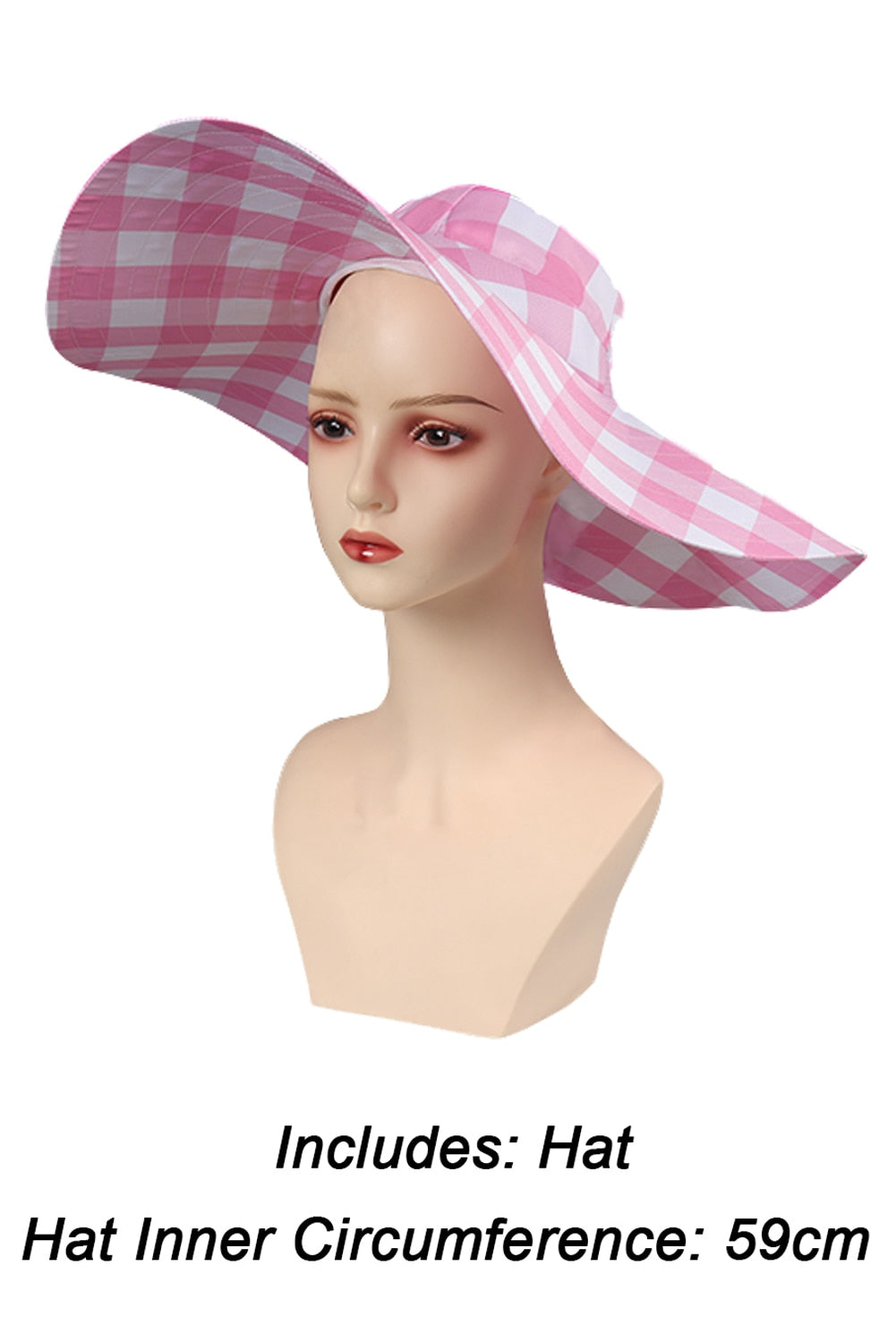 Margot Cosplay Kawaii Pink Plaid Dress Women Costume 2024 Movie Barbei Roleplay Fantasia Halloween Party Clothes For Disguise Only Hat