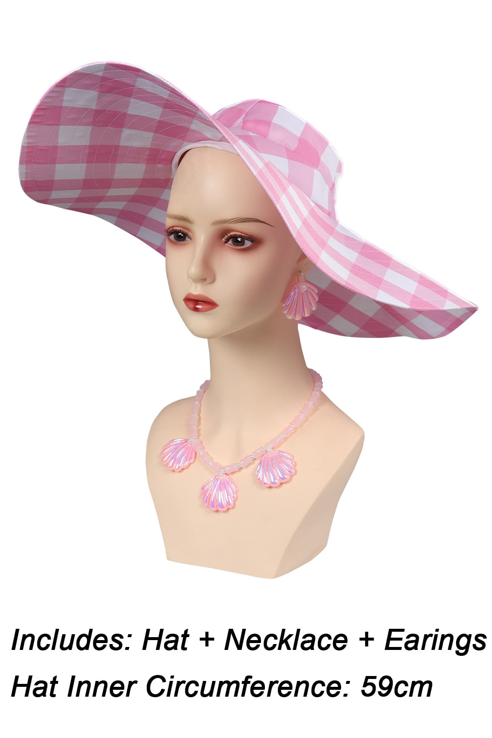 Margot Cosplay Kawaii Pink Plaid Dress Women Costume 2024 Movie Barbei Roleplay Fantasia Halloween Party Clothes For Disguise Style C