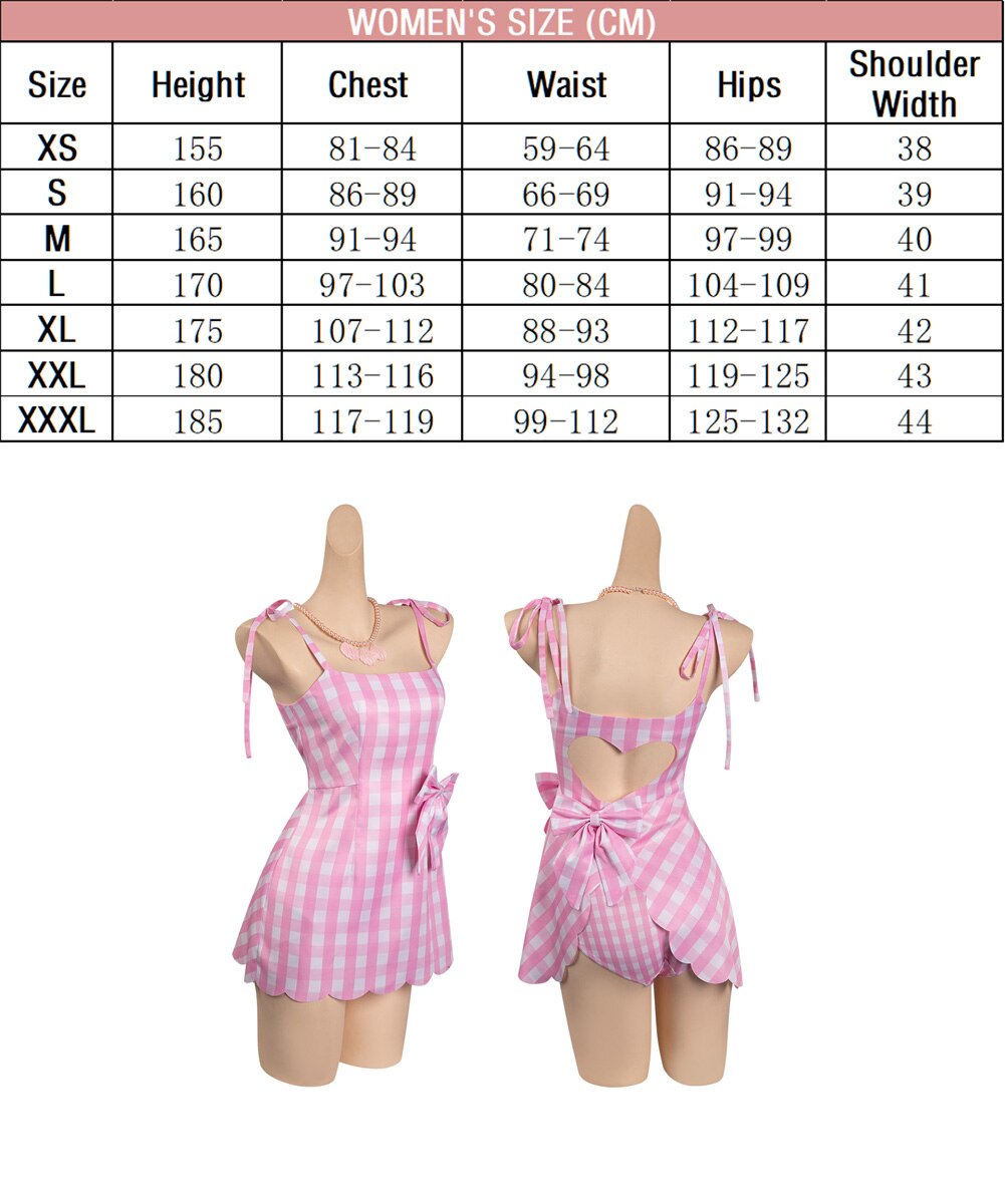 Margot Cosplay Pink Plaid Dress Up Hat Women Costume 2024 Movie Roleplay Fantasia Halloween Party Clothes For Disguise E