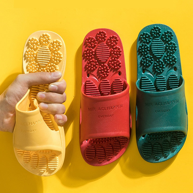 Massage slippers female summer home bathroom non-slip bathing couple thick-soled indoor sandals and slippers male