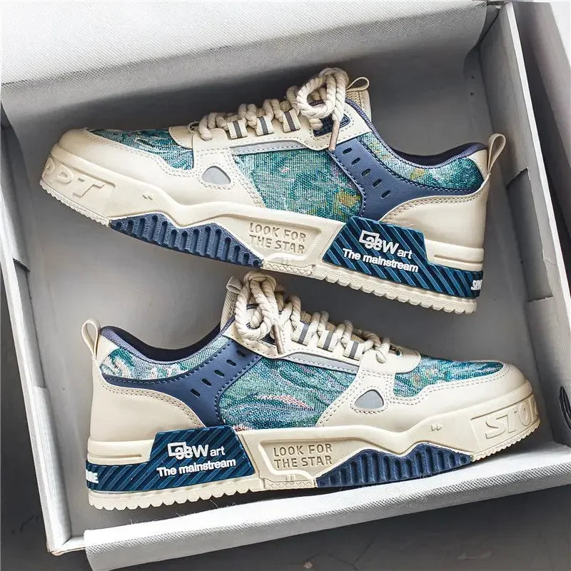 Men's Summer Casual Running Shoes New Men's Sneakers Fashion Designer Platform Shoes Outdoor Tennis Training Shoes for Men Navy Blue