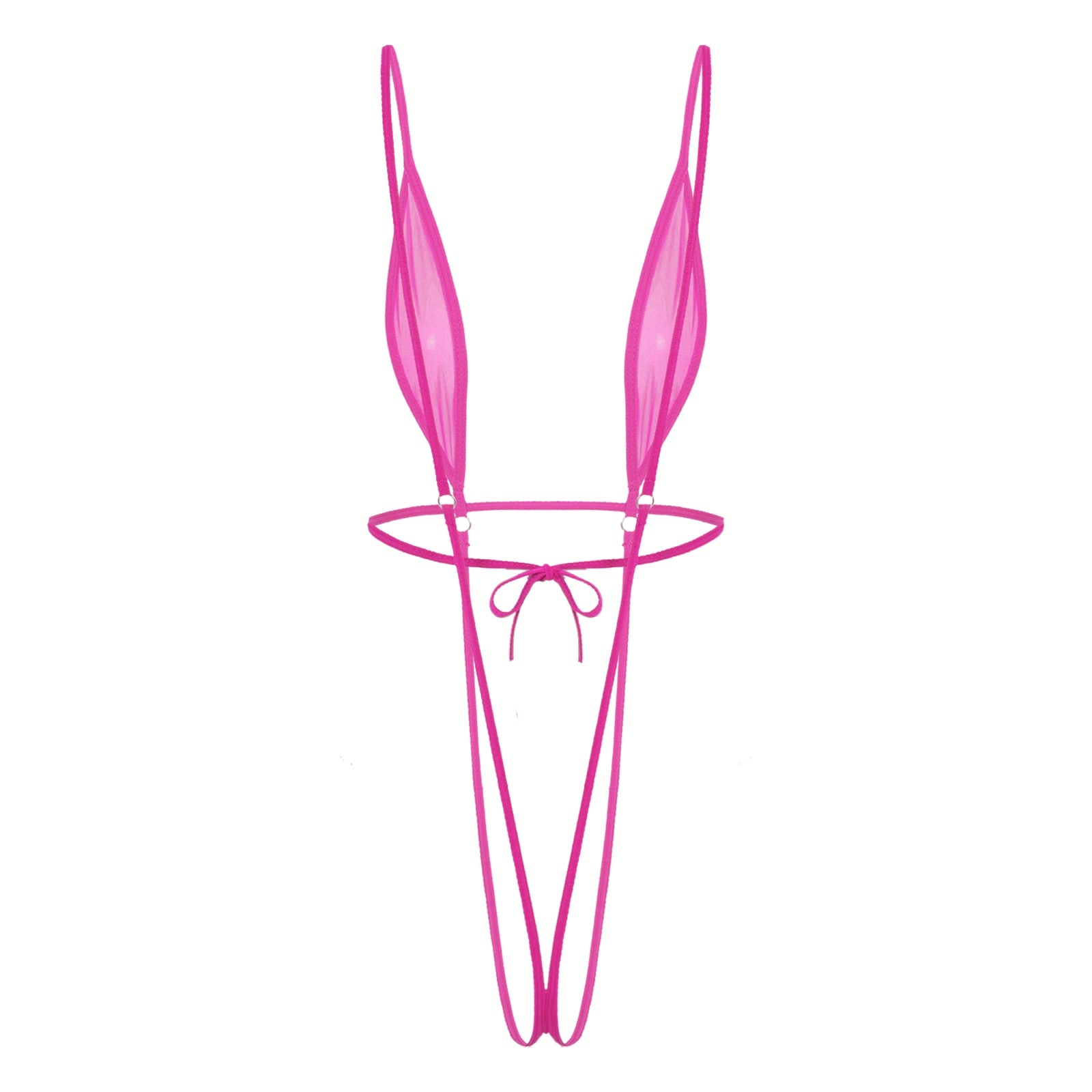 Mini Crotchless Bikini Hot Pink
