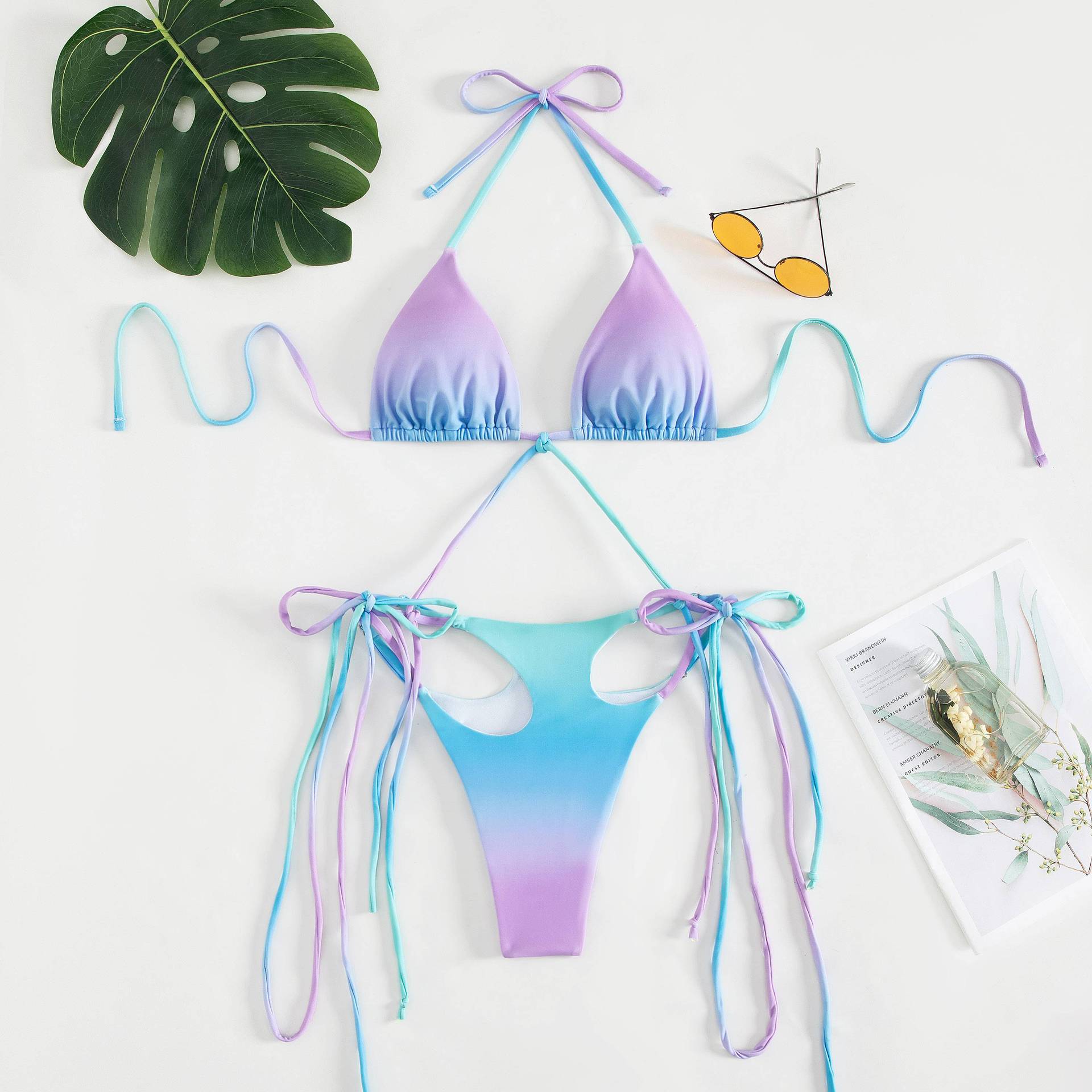MonoKini Tassels High Elastic Swimsuit Split Bikini Lotus root
