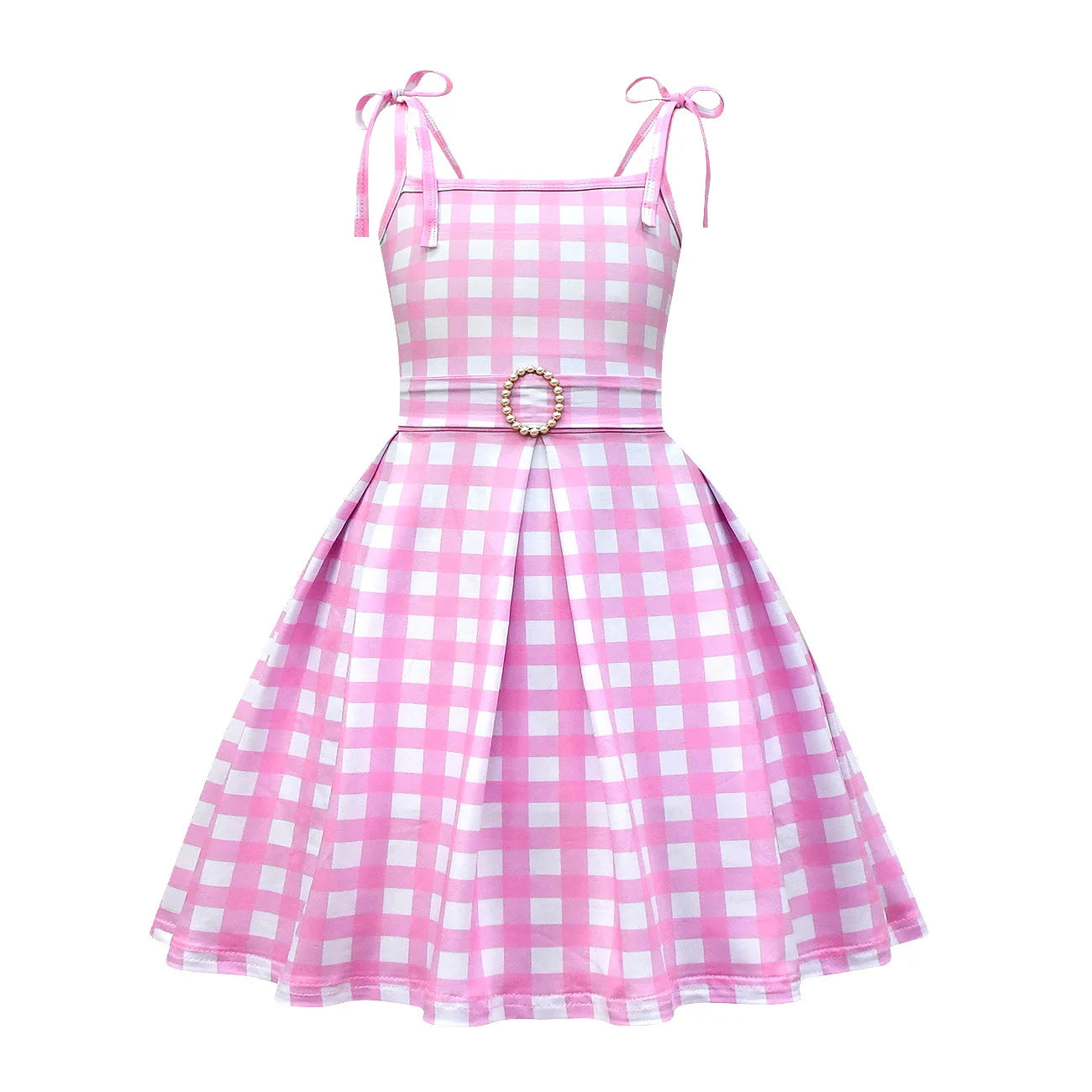 Movie Barbi Pink Dress for Girls Cosplay Costume Kids Halloween Carnival Party Clothes 2-12T 001