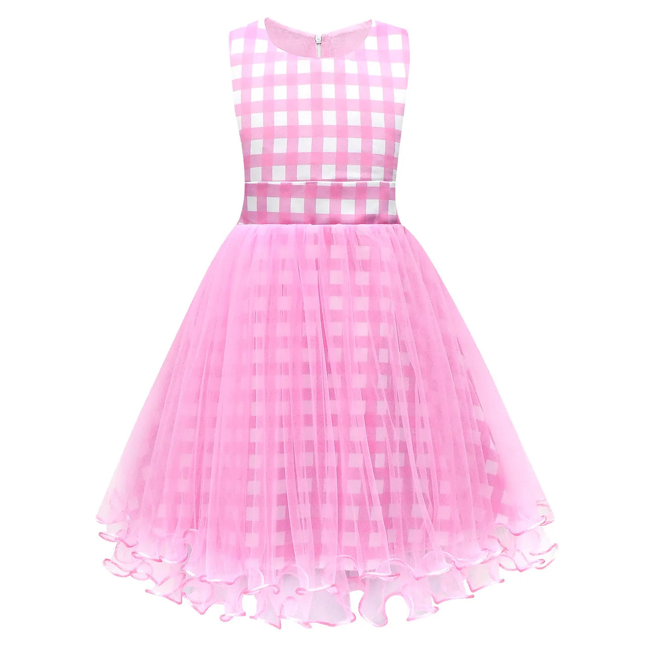 Movie Barbi Pink Dress for Girls Cosplay Costume Kids Halloween Carnival Party Clothes 2-12T 007
