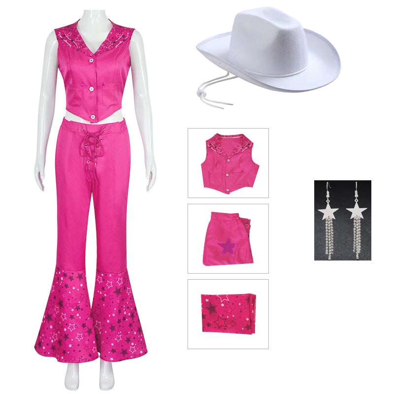 Movie Barbie Princess Cosplay Margot Robbie Barbie Ken Costume for Women Adult Halloween Carnival Party Role Play Clothes Disguise