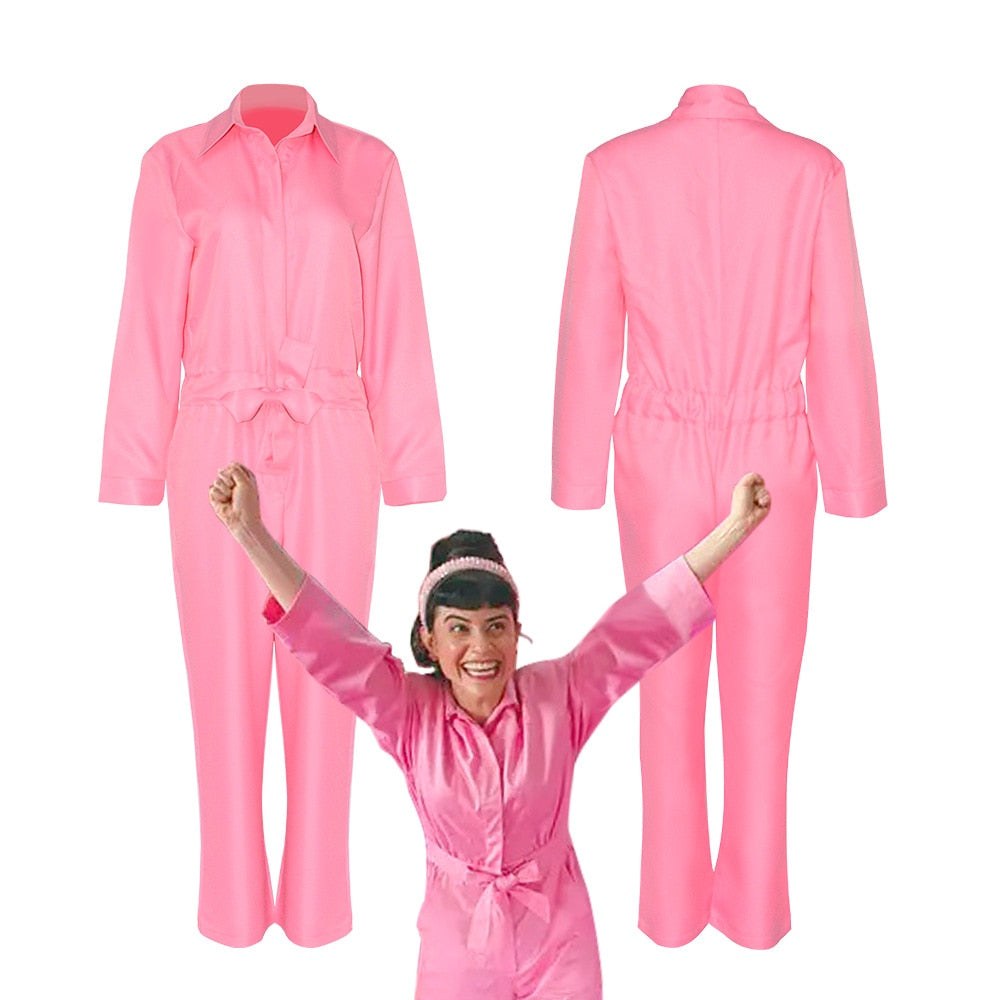 Movie Margot Robbie Barbie Costume Sexy Starry Pink Vest Top Pants Scarf Suit For Women Ladies Halloween Carnival Party Clothes