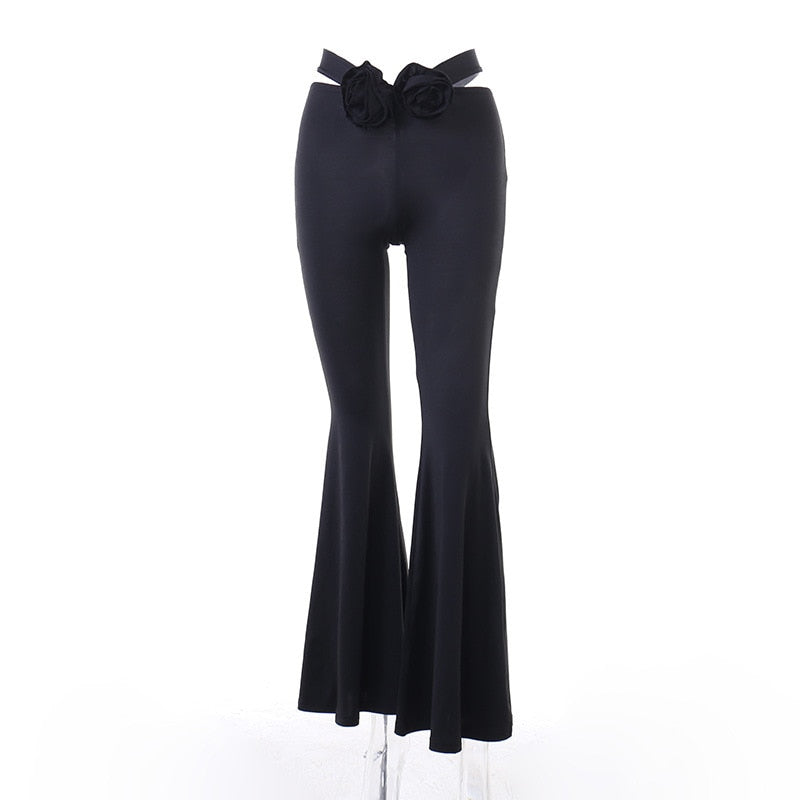 Rose Flower Sexy Crop Top Women Corset Summer Off-shoulder Sleeveless Ruched Tank Tops Bustier Ladies Short Tops Vest Black Pants