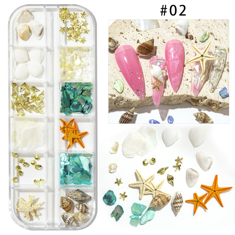Nail Art Aurora Shell Flakes Abalone Nails Charms 3D Irregular Slice Shell Stone Sequins Nail Art Decoration Manicure Accessory PH181