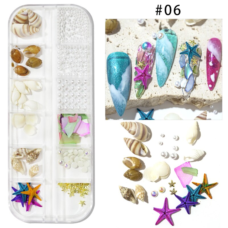 Nail Art Aurora Shell Flakes Abalone Nails Charms 3D Irregular Slice Shell Stone Sequins Nail Art Decoration Manicure Accessory PH185