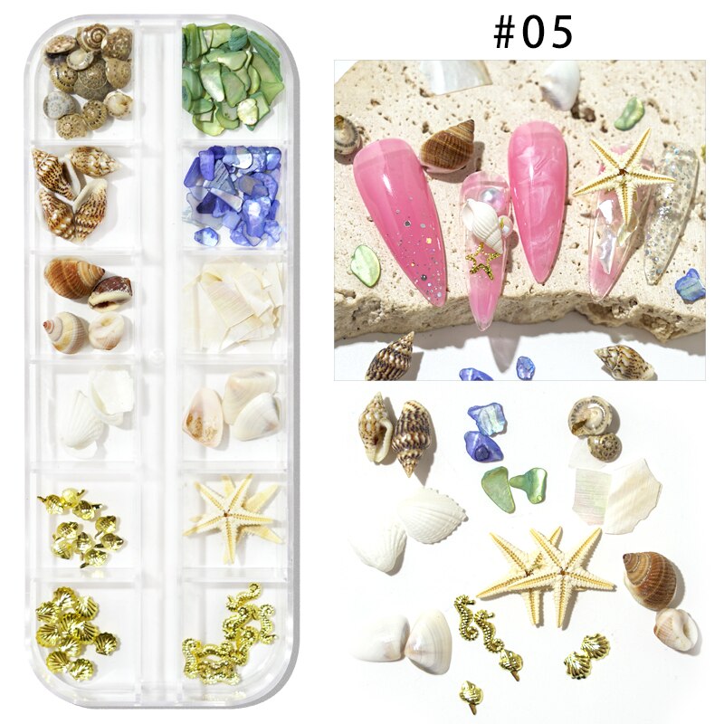 Nail Art Aurora Shell Flakes Abalone Nails Charms 3D Irregular Slice Shell Stone Sequins Nail Art Decoration Manicure Accessory PH184