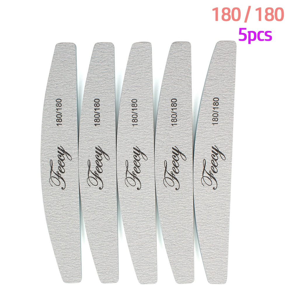 Nail File Buffer Double Side Of The Nail File Buffer 100/180 Trimmer Lime Buffer In The Nail Art Ongle Nail Art Tool 180Grit 5pcs